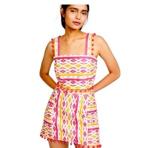 Saylor Dahlia pom pom embroidered skirt and top set women’s sz S